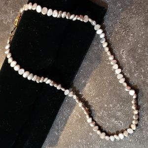 Silver cultured pearls strand